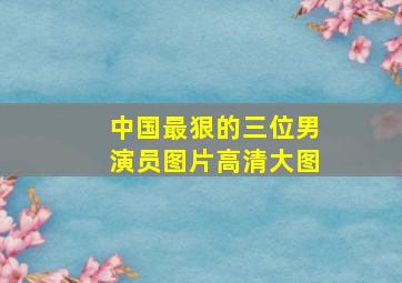 中国最狠的三位男演员图片高清大图