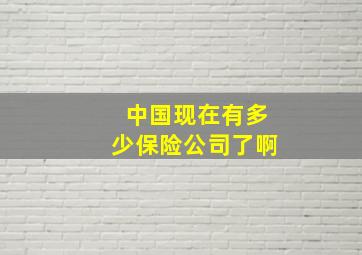 中国现在有多少保险公司了啊