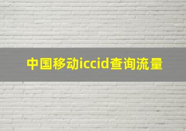 中国移动iccid查询流量