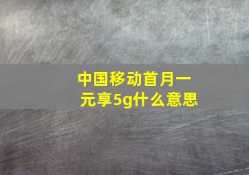 中国移动首月一元享5g什么意思