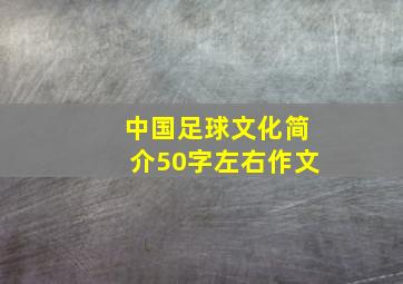 中国足球文化简介50字左右作文