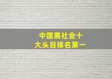 中国黑社会十大头目排名第一