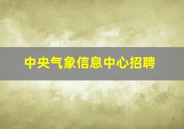 中央气象信息中心招聘