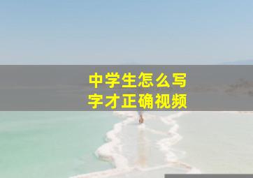 中学生怎么写字才正确视频