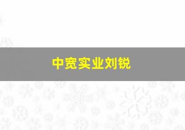 中宽实业刘锐