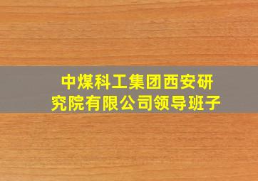 中煤科工集团西安研究院有限公司领导班子