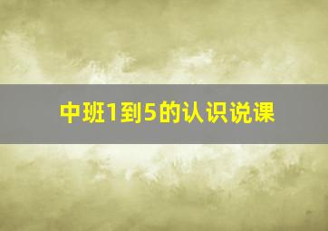 中班1到5的认识说课