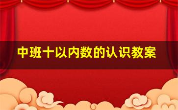 中班十以内数的认识教案