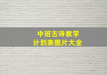 中班古诗教学计划表图片大全