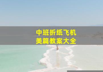 中班折纸飞机美篇教案大全