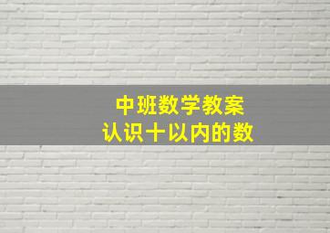 中班数学教案认识十以内的数