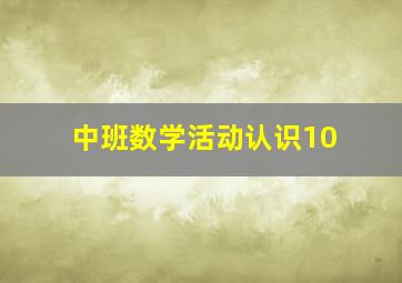 中班数学活动认识10