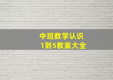 中班数学认识1到5教案大全