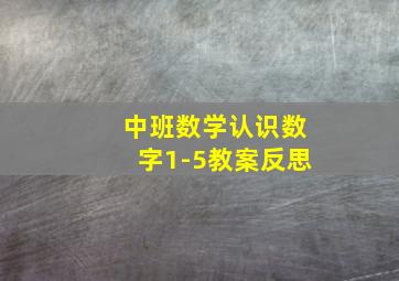 中班数学认识数字1-5教案反思