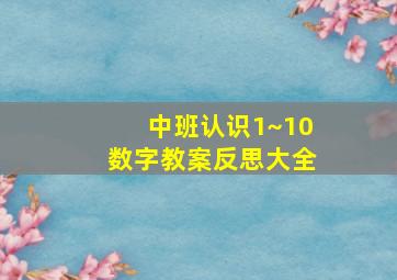 中班认识1~10数字教案反思大全