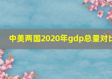 中美两国2020年gdp总量对比