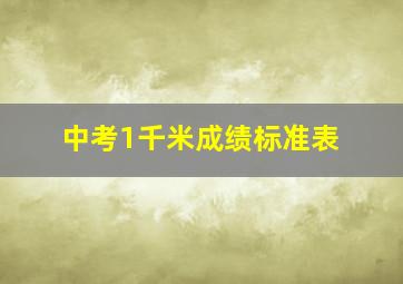 中考1千米成绩标准表