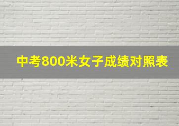 中考800米女子成绩对照表