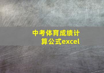 中考体育成绩计算公式excel