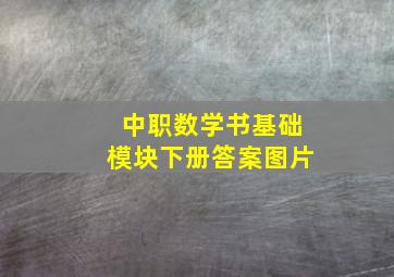 中职数学书基础模块下册答案图片