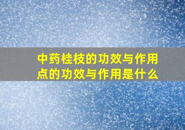 中药桂枝的功效与作用点的功效与作用是什么