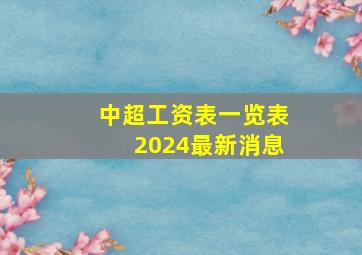 中超工资表一览表2024最新消息