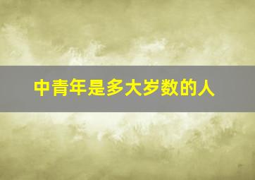 中青年是多大岁数的人