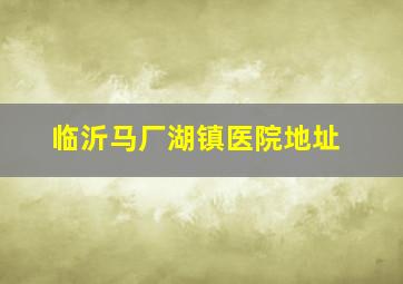 临沂马厂湖镇医院地址