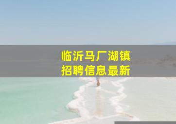 临沂马厂湖镇招聘信息最新