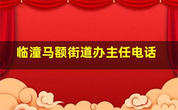 临潼马额街道办主任电话