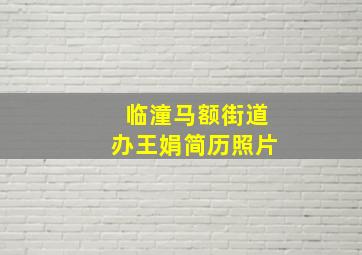 临潼马额街道办王娟简历照片