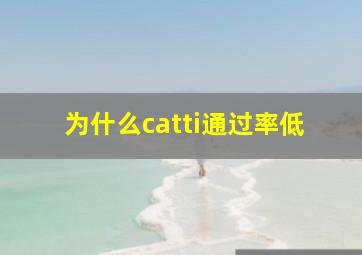 为什么catti通过率低