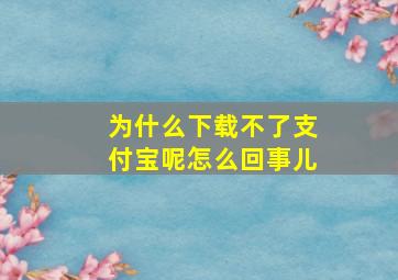 为什么下载不了支付宝呢怎么回事儿