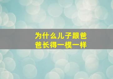 为什么儿子跟爸爸长得一模一样