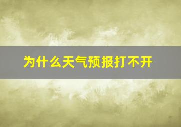 为什么天气预报打不开