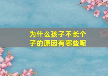 为什么孩子不长个子的原因有哪些呢