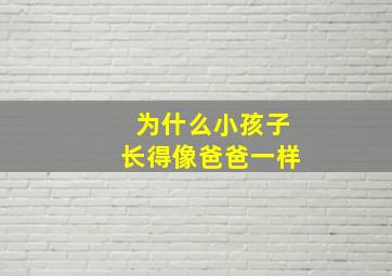 为什么小孩子长得像爸爸一样