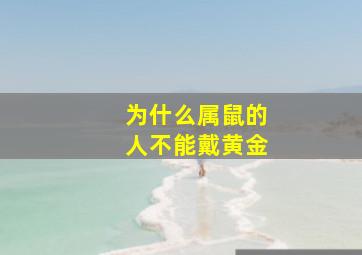 为什么属鼠的人不能戴黄金