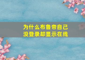 为什么布鲁帝自己没登录却显示在线