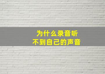 为什么录音听不到自己的声音