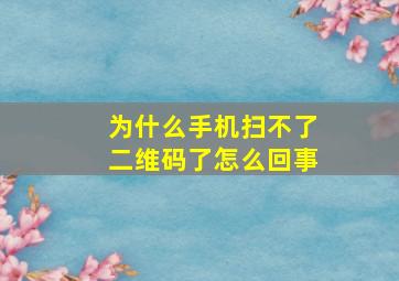 为什么手机扫不了二维码了怎么回事