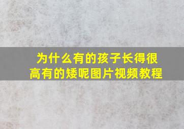 为什么有的孩子长得很高有的矮呢图片视频教程