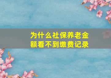 为什么社保养老金额看不到缴费记录