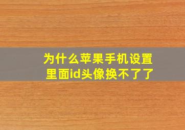 为什么苹果手机设置里面id头像换不了了