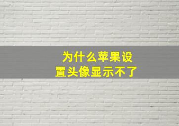 为什么苹果设置头像显示不了