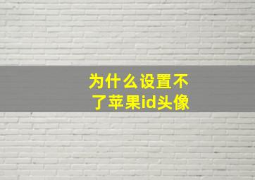 为什么设置不了苹果id头像