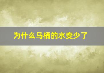 为什么马桶的水变少了