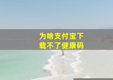 为啥支付宝下载不了健康码