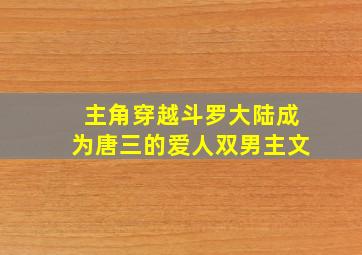 主角穿越斗罗大陆成为唐三的爱人双男主文