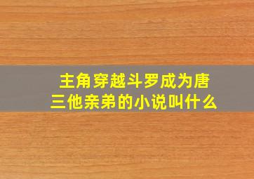 主角穿越斗罗成为唐三他亲弟的小说叫什么